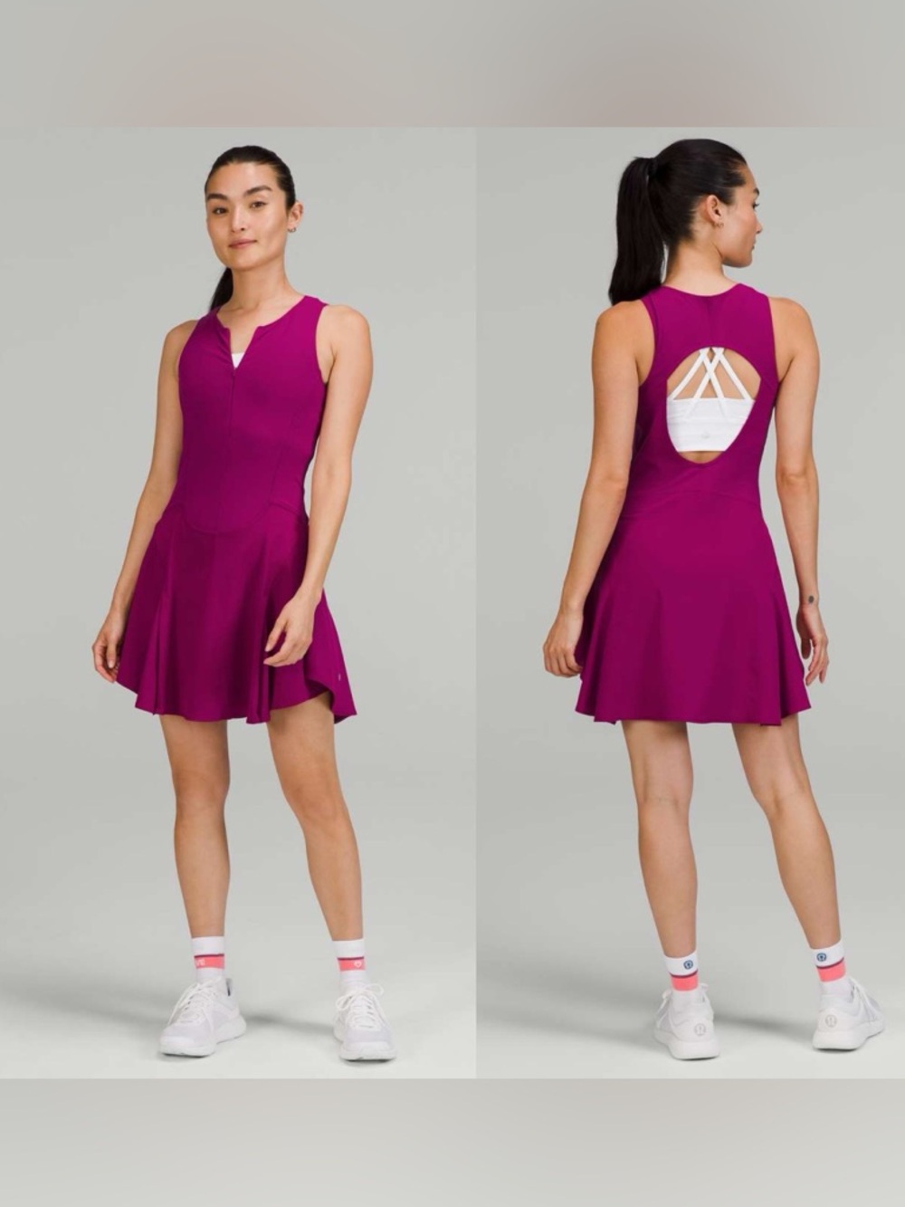 Lululemon Everlux Short-Lined Tennis Tank Top Dress 8" Magenta Purple